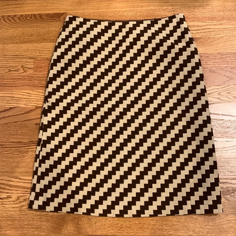 JCrew graphic herringbone wool blend skirt